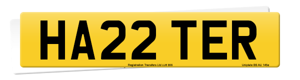 Registration number HA22 TER